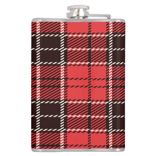 Roter und schwarzer Tartan-Kolben Flachmann (Rückseite)
