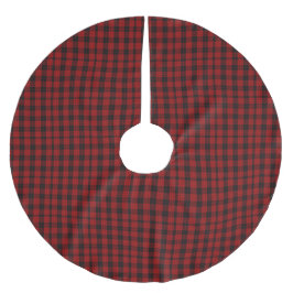 Roter und schwarzer Tartan Polyester Weihnachtsbaumdecke