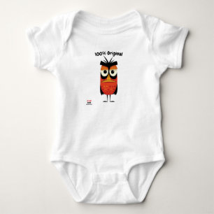 Roter und schwarzer Vogel mit Haltung Lustig Uni Baby Strampler