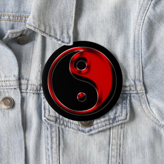 Roter und schwarzer Yin Yang Knopf Button (Beispiel)