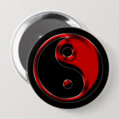 Roter und schwarzer Yin Yang Knopf Button (Vorne & Hinten)