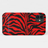 Roter und schwarzer Zebra-Telefon-Kasten Case-Mate iPhone Hülle (Rückseite (Horizontal))
