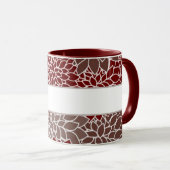 Roter und silberner Dahlien Tasse (VorderseiteRechts)