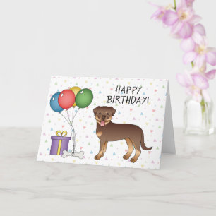 Roter und Tan Rottweiler Süßer Hund - Alles Gute z Karte