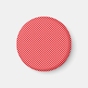 Roter und Tupfen-Muster-Magnet des Weiß-  Magnet