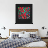 Roter und Türkisgrüner Baum Leinwanddruck (Insitu (Schlafzimmer))