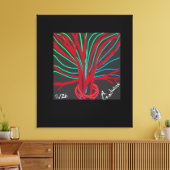 Roter und Türkisgrüner Baum Leinwanddruck (Insitu (Wohnzimmer))