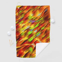 Roter und verchromter gelber Fleck, heiße Farben Golfhandtuch