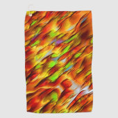 Roter und verchromter gelber Fleck, heiße Farben Golfhandtuch (Vorderseite)