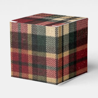 Roter und Waldgrüner Flanell-Karo Geschenkschachtel