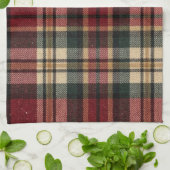 Roter und Waldgrüner Flanell-Karo Geschirrtuch (Gefaltet)