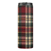 Roter und Waldgrüner Flanell-Karo Thermosbecher (Rückseite)