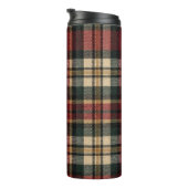 Roter und Waldgrüner Flanell-Karo Thermosbecher (Nach rechts gedreht)
