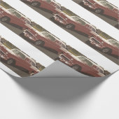 Roter und Weiß 55 Chevy Entwurf, Geschenkpapier (Ecke)