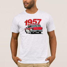 Roter und Weiß Buick Kombiwagen-T - Shirt 1957