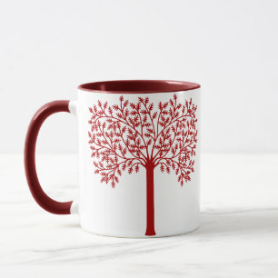 Roter und Weißbaum Tasse