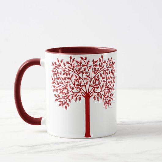Roter und Weißbaum Tasse (Links)