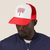 Roter und Weißbaum Truckerkappe (Beispiel)
