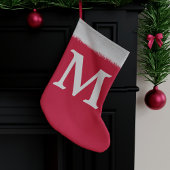 Roter und weiße klassische Monogram Weihnachtsweih Kleiner Weihnachtsstrumpf