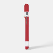 Roter und weiße Streifen Jersey Grid Eisen Fußball iPhone Hülle (Linke Seite)