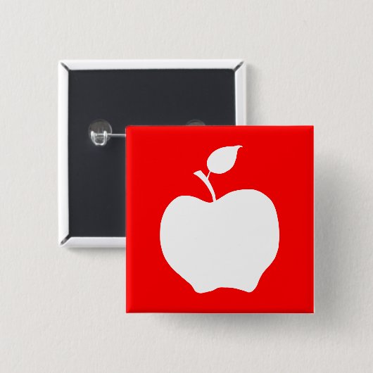 Roter und weißer Apfel Button (Vorne & Hinten)