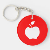 Roter und weißer Apfel Schlüsselanhänger (Vorderseite)