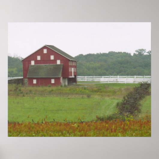 Roter und Weißer Barn Gettysburg, Pennsylvania Poster (Vorne)