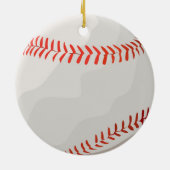 Roter und weißer Baseballball Keramik Ornament (Hinten)