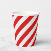 Roter und weißer Bonbonstreifen Pappbecher (Rückseite)