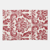 Roter und weißer Damast des Geschirrtuchs… Küchentuch (Horizontal)