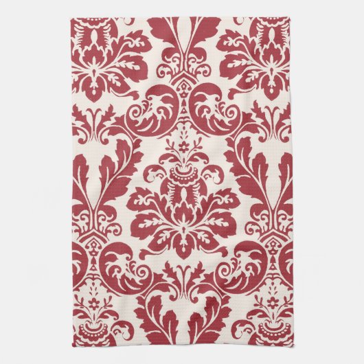 Roter und weißer Damast des Geschirrtuchs… Küchentuch (Vertikal)