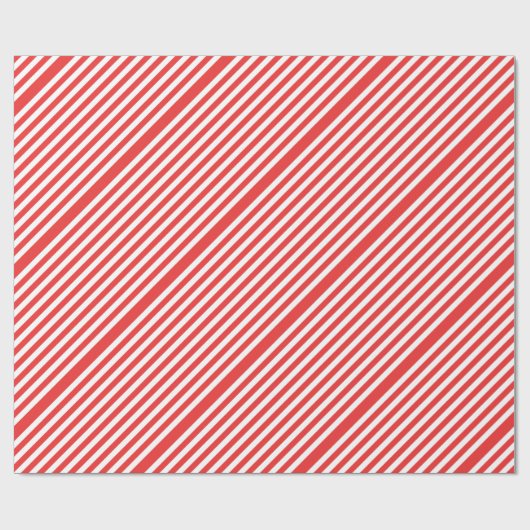 Roter und weißer Diagonalstreifen Geschenkpapier (Flach)