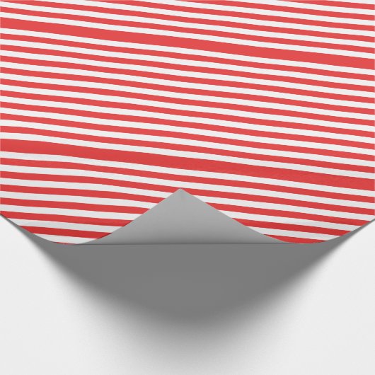 Roter und weißer Diagonalstreifen Geschenkpapier (Ecke)