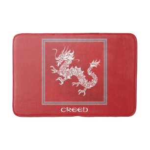 Roter und Weißer Drache auffallend Badematte