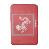 Roter und Weißer Drache auffallend Badematte (Vorderseite Vertikal)
