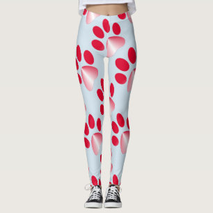 Roter und weißer Farbverlauf Tierpfote Leggings