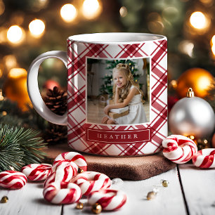 Roter und weißer Feiertagsbecher Kaffeetasse