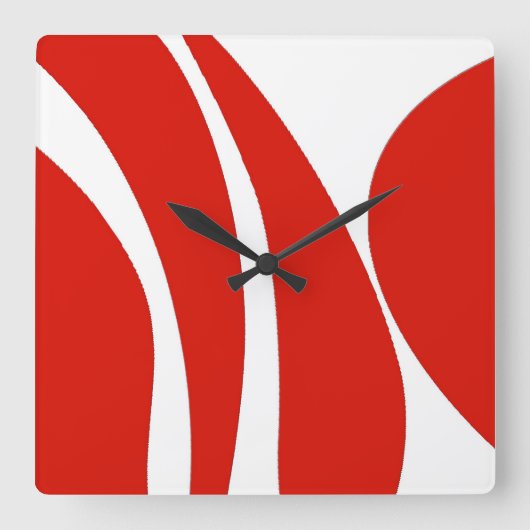 Roter und weißer, flippiger Entwurf, Uhr (Vorderseite)