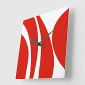 Roter und weißer, flippiger Entwurf, Uhr (Winkel)