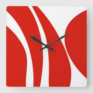 Roter und weißer, flippiger Entwurf, Uhr