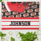 Roter und weißer Fußball Handtuch (Gefaltet)