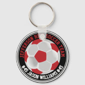 Roter und Weißer Fußball ⚽ Schlüsselanhänger (Vorderseite)