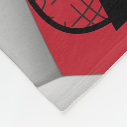 Roter und weißer Fußballball mit DIY-Text Fleecedecke (Ecke)