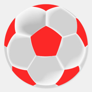 Roter und weißer Fußballball Runder Aufkleber