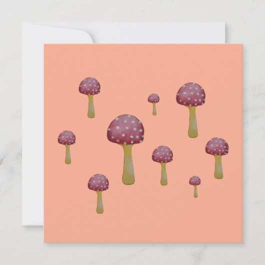 Roter und weißer gepunkteter Pilz Einladung (Vorderseite)