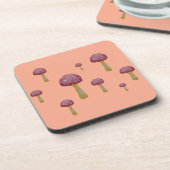 Roter und weißer gepunkteter Pilz Getränkeuntersetzer (Linke Seite)