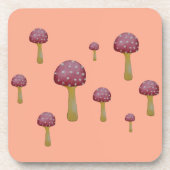 Roter und weißer gepunkteter Pilz Getränkeuntersetzer (Vorderseite)