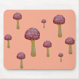 Roter und weißer gepunkteter Pilz Mousepad