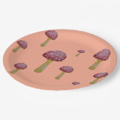 Roter und weißer gepunkteter Pilz Pappteller (Schrägansicht)