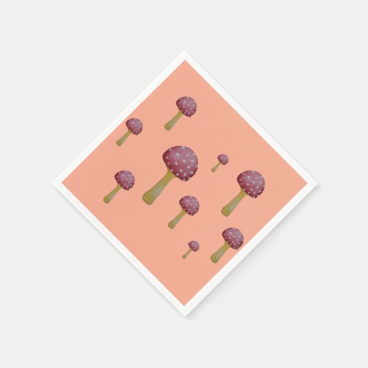 Roter und weißer gepunkteter Pilz Serviette (Ecke)